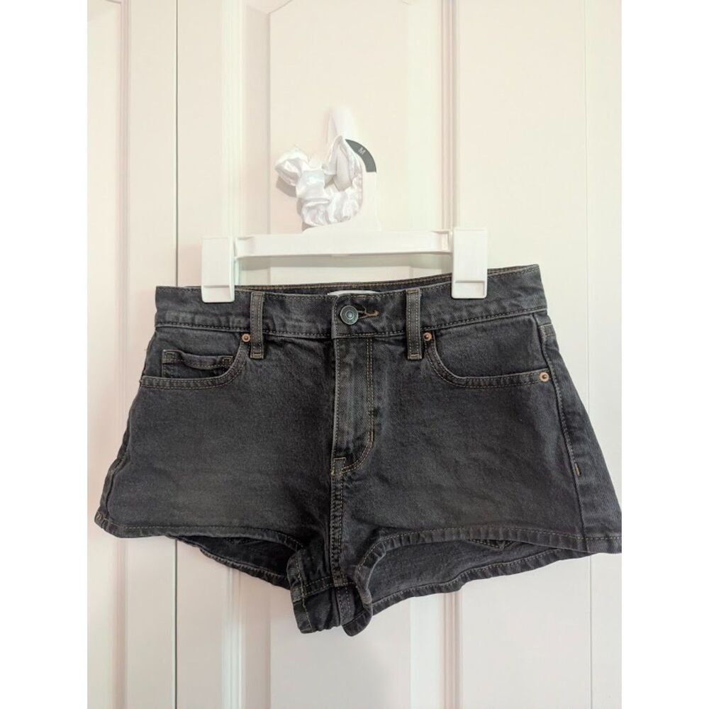 PacSun Gray/Black Denim Jean Micro Shorts 24